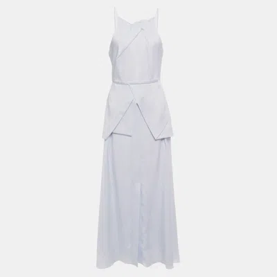 Pre-owned Roland Mouret Silk Maxi Dress 12 In White