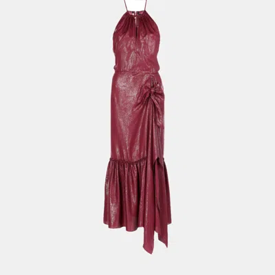Pre-owned Roland Mouret Silk Maxi Dresses 10 In Red
