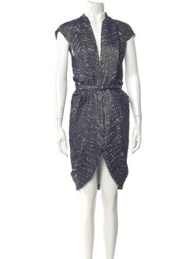Pre-owned Roland Mouret Silk Midi Length Dress In Blue