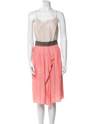Pre-owned Roland Mouret Silk Midi Length Dress In Multi