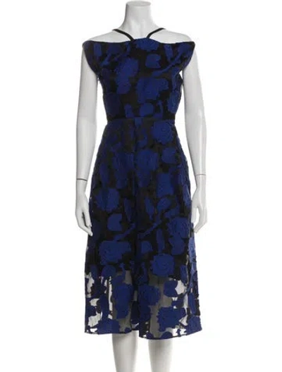 Pre-owned Roland Mouret Silk Midi Length Dress In Multi