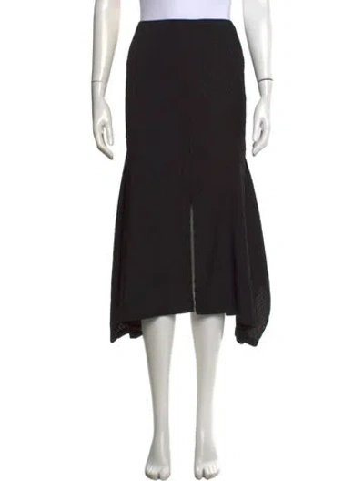 Pre-owned Roland Mouret Silk Midi Length Skirt In Black