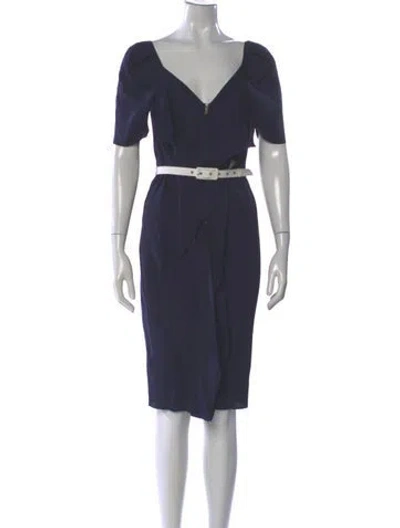 Pre-owned Roland Mouret Silk Mini Dress In Blue