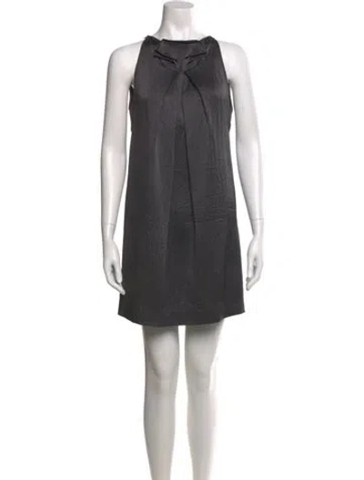 Pre-owned Roland Mouret Silk Mini Dress In Gray