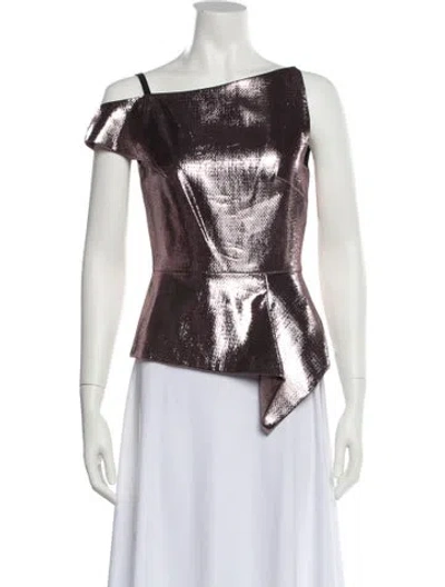 Pre-owned Roland Mouret Silk One-shoulder Top