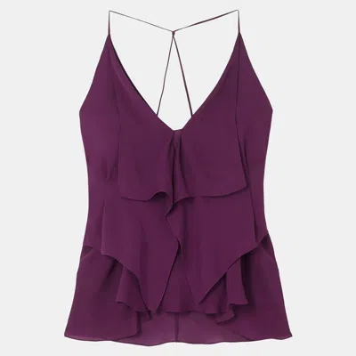 Pre-owned Roland Mouret Silk Sleeveless Top 12 In Purple