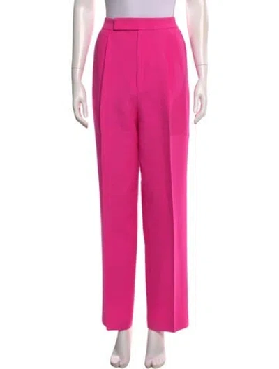 Pre-owned Roland Mouret Silk Straight Leg Pants In Pink