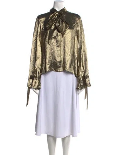 Pre-owned Roland Mouret Silk Tie Neck Blouse