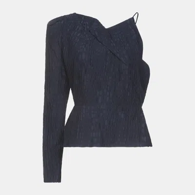 Pre-owned Roland Mouret Silk Top 12 In Black