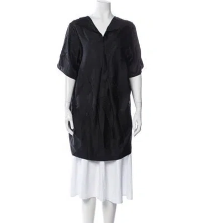 Pre-owned Roland Mouret Silk V-neck Top In Black