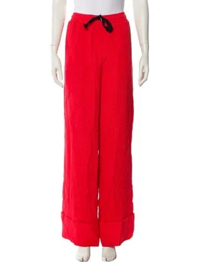 Pre-owned Roland Mouret Silk Wide Leg Pants W/ Tags In Red