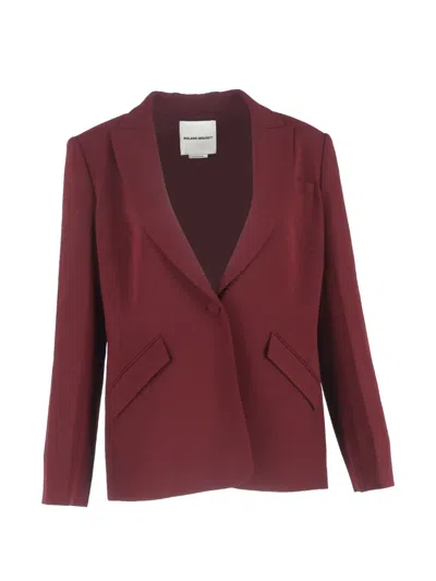 Pre-owned Roland Mouret Single-breasted Blazer In Red