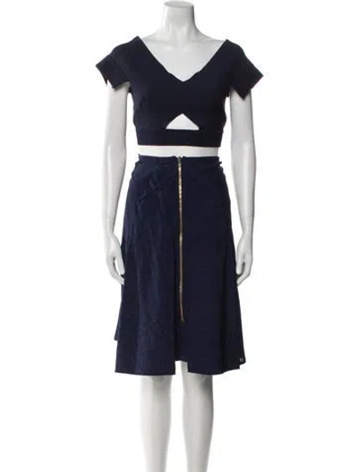 Pre-owned Roland Mouret Skirt Set In Blue