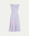 Shop Roland Mouret Sleeveless Light Cady Midi Dress In Lavender