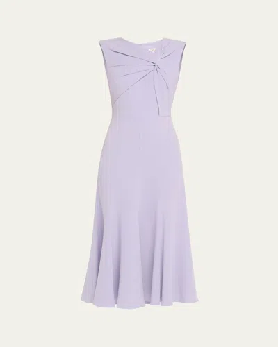 Roland Mouret Sleeveless Light Cady Midi Dress In Lavender