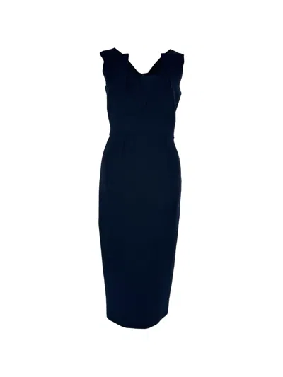 Pre-owned Roland Mouret Sleeveless Midi Dress In Blue