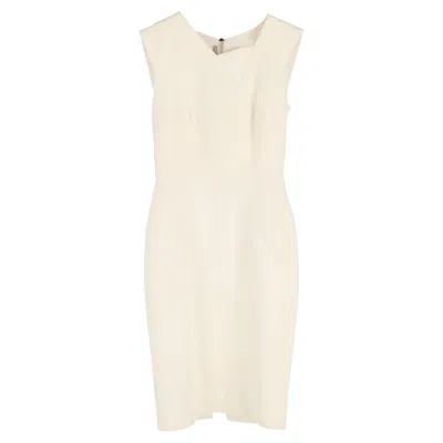 Roland Mouret Sleeveless Midi Dress In Cream Polyester In Neutral