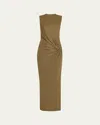 Roland Mouret Sleeveless Viscose Knit Maxi Dress With Buckle