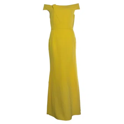 Pre-owned Roland Mouret , Sleeves Maxi Dress In Yellow