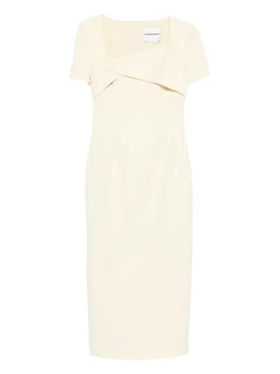 ROLAND MOURET SQUARE-NECK TWISTED MAXI DRESS