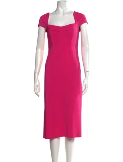 Pre-owned Roland Mouret Square Neckline Knee-length Dress In Pink