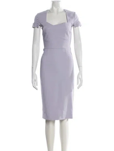 Pre-owned Roland Mouret Square Neckline Midi Length Dress In Purple