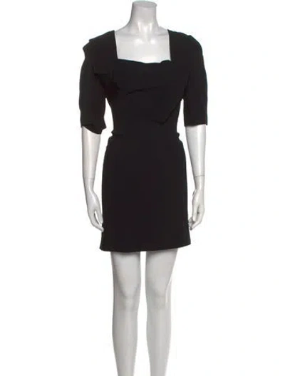 Pre-owned Roland Mouret Square Neckline Mini Dress In Black