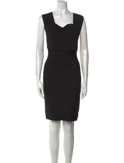 Pre-owned Roland Mouret Square Neckline Mini Dress In Black