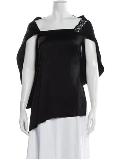 Pre-owned Roland Mouret Square Neckline Sleeveless Top In Black