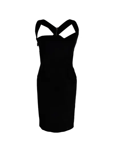 Pre-owned Roland Mouret Square-neck Dress In Black
