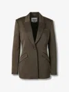 Roland Mouret Straight Blazer In Green