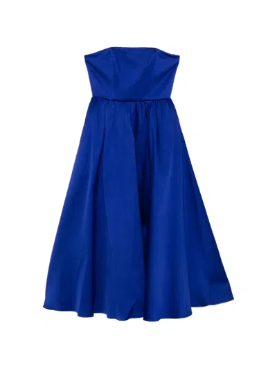 Roland Mouret Strapless A-line Dress In Blue