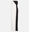 Roland Mouret Two-tone Strapless Crepe Column Gown In Black