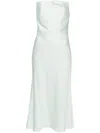 Roland Mouret Strapless Satin Crepe Midi Dress In Green