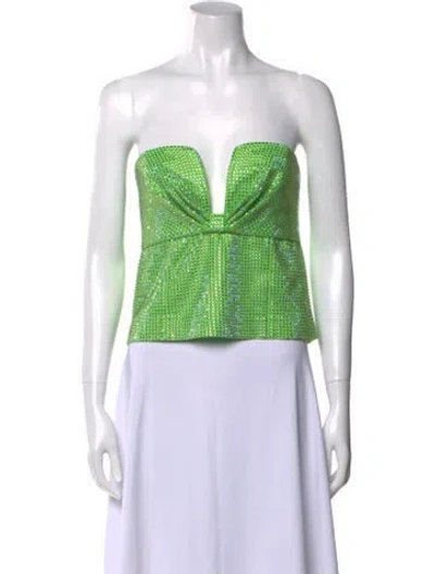 Pre-owned Roland Mouret Strapless Crop Top In Green