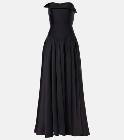 Roland Mouret Strapless Silk-blend Taffeta Gown In Black