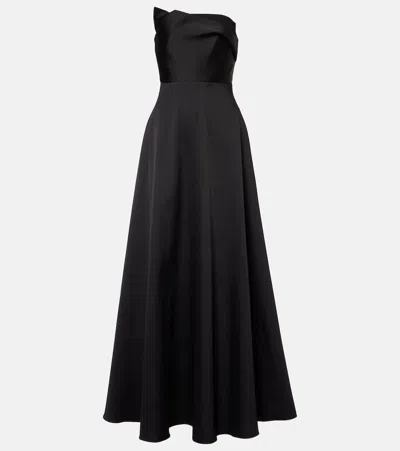 Roland Mouret Strapless Taffeta Gown In Black