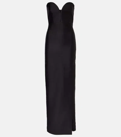 Roland Mouret Strapless Taffeta Gown In Schwarz
