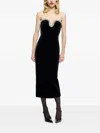 Roland Mouret Embellished Strapless Velvet Midi Dress In Black