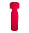 Roland Mouret Stretch-crepe Cape Midi Dress In Red