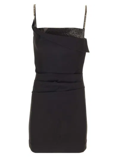 Roland Mouret Embellished Mini Dress In Black