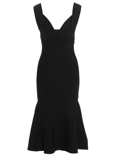 Roland Mouret Stretch Knit Midi Dress In Black