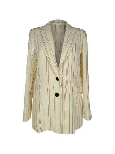 Pre-owned Roland Mouret Striped Cady Blazer In Neutrals