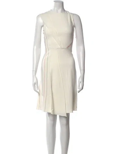 Pre-owned Roland Mouret Striped Knee-length Dress In Neutral