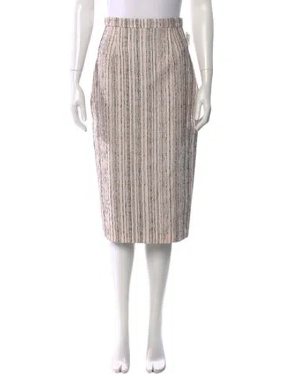 Pre-owned Roland Mouret Striped Knee-length Skirt W/ Tags In Neutral