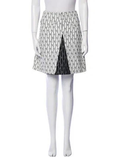 Pre-owned Roland Mouret Striped Mini Skirt In White