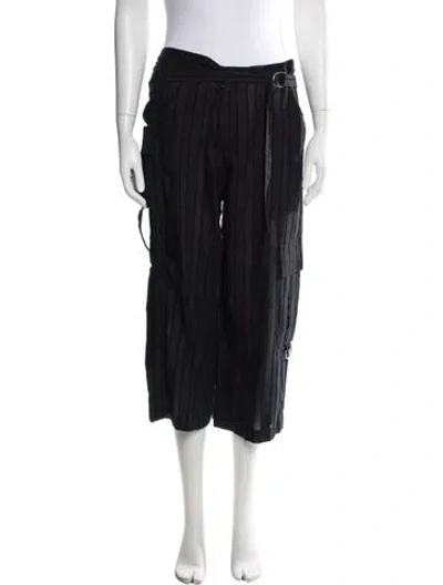 Pre-owned Roland Mouret Striped Wide Leg Pants W/ Tags In Black