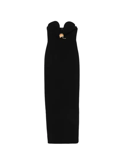 Roland Mouret Sweetheart Floral Dress In Black