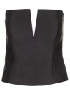 Roland Mouret Strapless Taffeta Top In Black