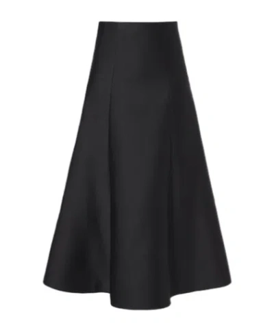 Roland Mouret Taffeta Midi Skirt In Black